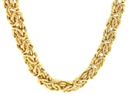 14k Yellow Gold Byzantine Motif Chain Necklace