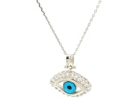 Sterling Silver Evil Eye Pendant with Cubic Zirconias