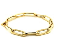 14K Yellow Gold Extra Wide Paperclip Chain Bracelet