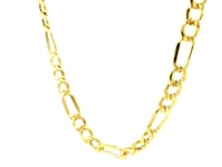 6.5mm 14k Yellow Gold Lite Figaro Chain