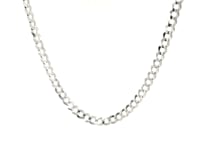 3.6mm 14k White Gold Solid Curb Chain