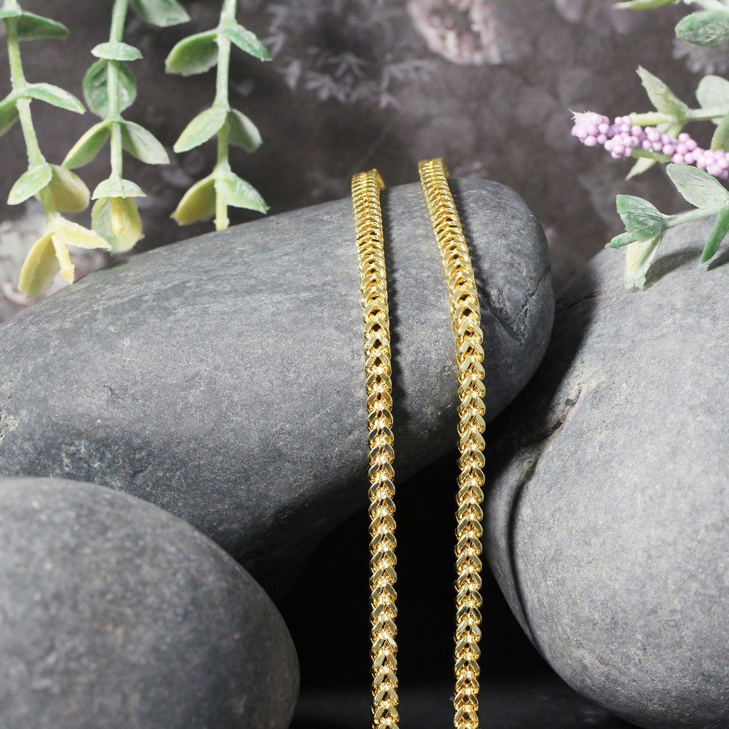 14k Yellow Gold 3.3mm Light Weight Wheat Chain